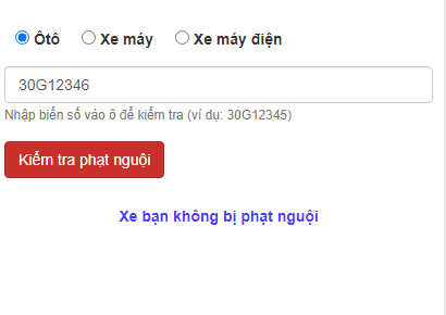 Hướng dẫn xem phạt nguội